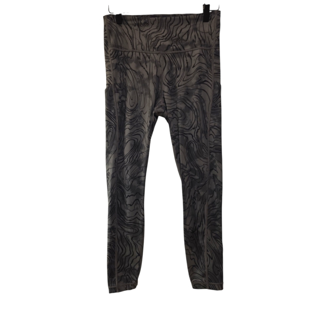 Athleta, Ultimate Stash Pocket 7/8 Tight, Marble Gray W/ Black Design, Women's S